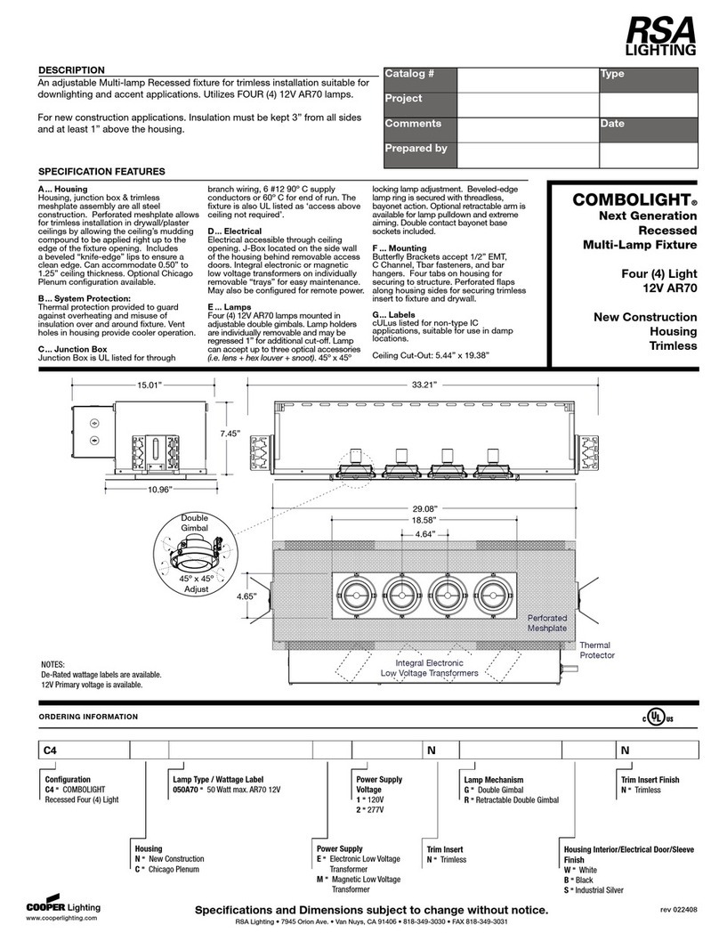 RSA Lighting Combolight LV Series AR70 specification