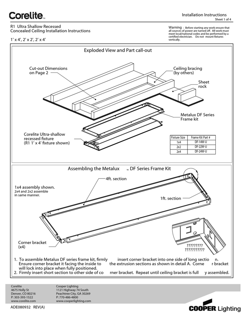 Cooper Lighting Corelite ADE080932 User manual Cooper Lighting Corelite ADE080932 User manual