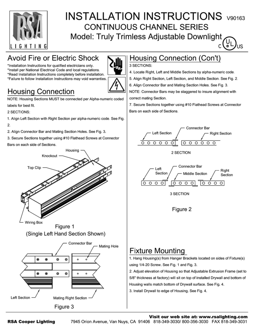 RSA Lighting Continuous Channel V90163 User manual
