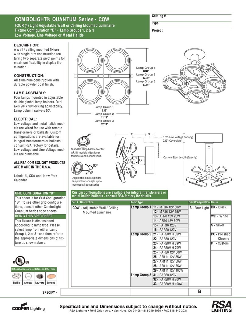 Cooper Lighting Combolight Quantum Series PAR30MH 39W PT User manual