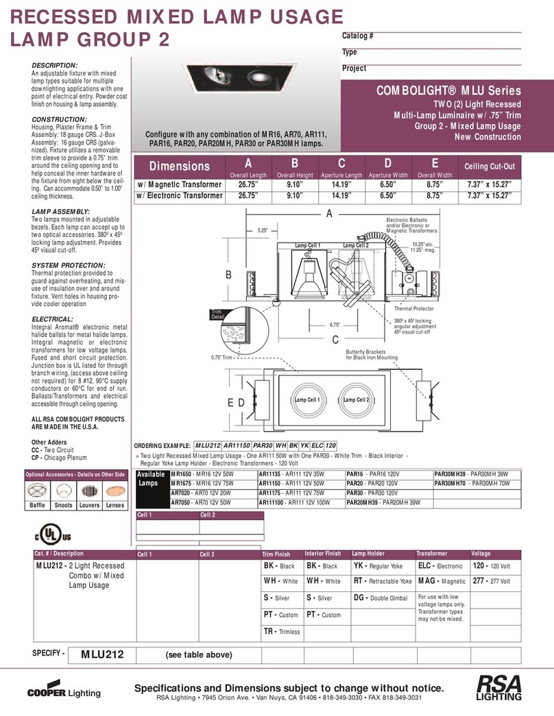Cooper Lighting Combolight MLU Series MLU212 User manual