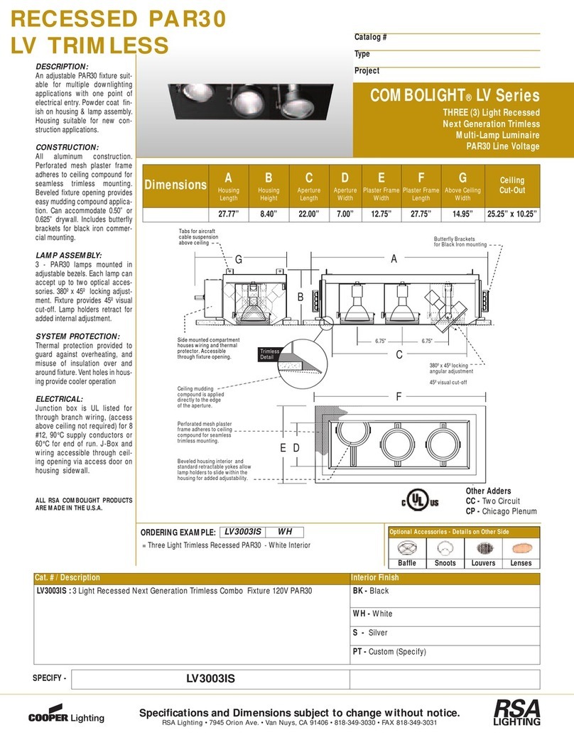 RSA Lighting COMBOLIGHT LV3003IS Specification sheet