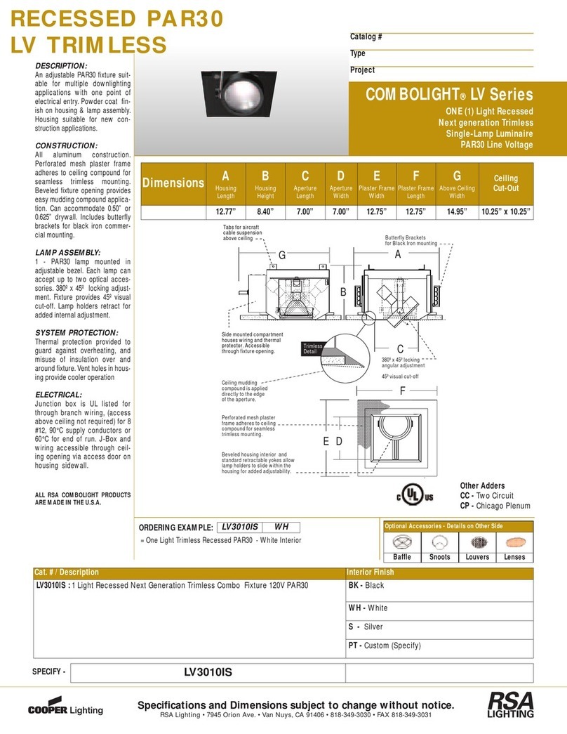 Cooper Lighting COMBOLIGHT LV3010IS User manual