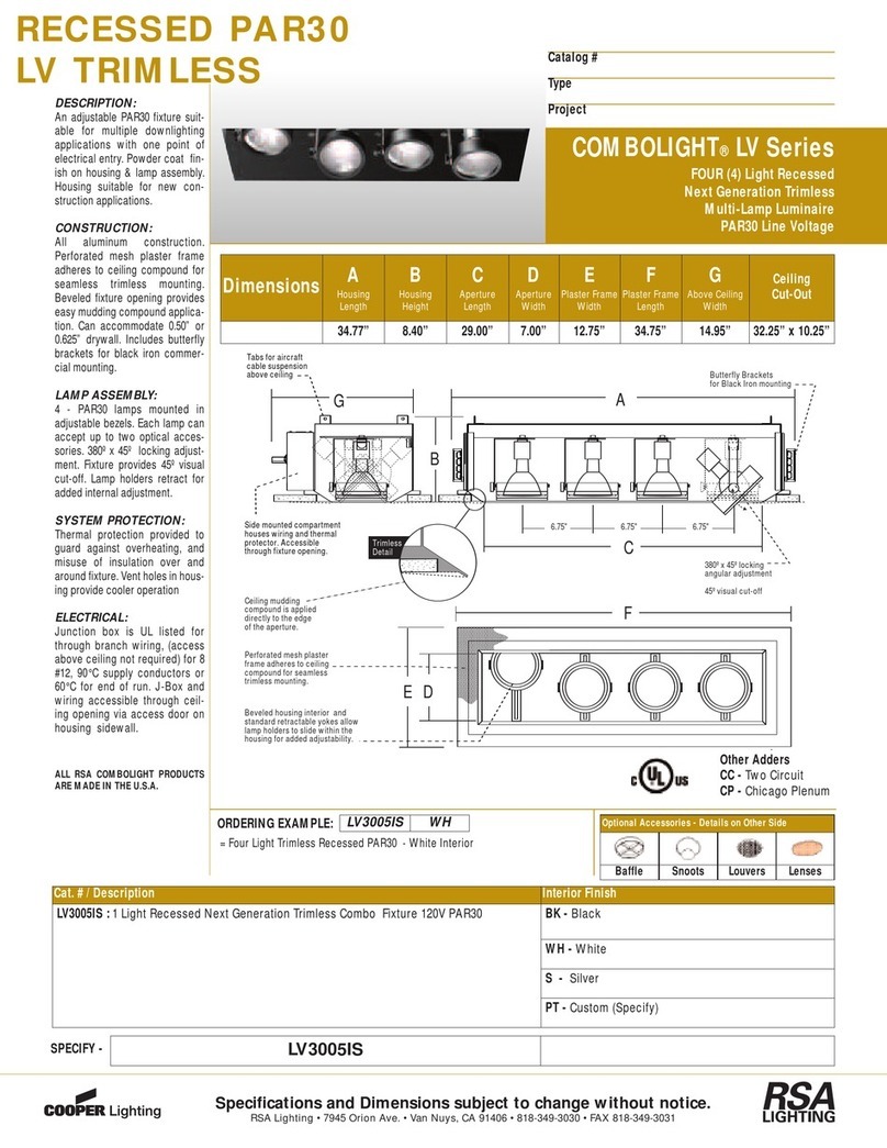 Cooper Lighting COMBOLIGHT LV3005IS User manual Cooper Lighting COMBOLIGHT LV3005IS User manual