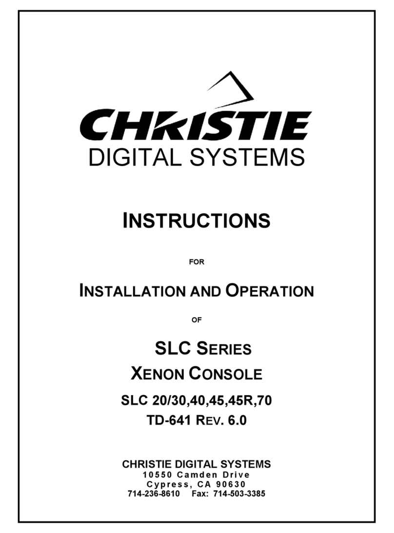 Christie XENON CONSOLE Installation and operation instruction