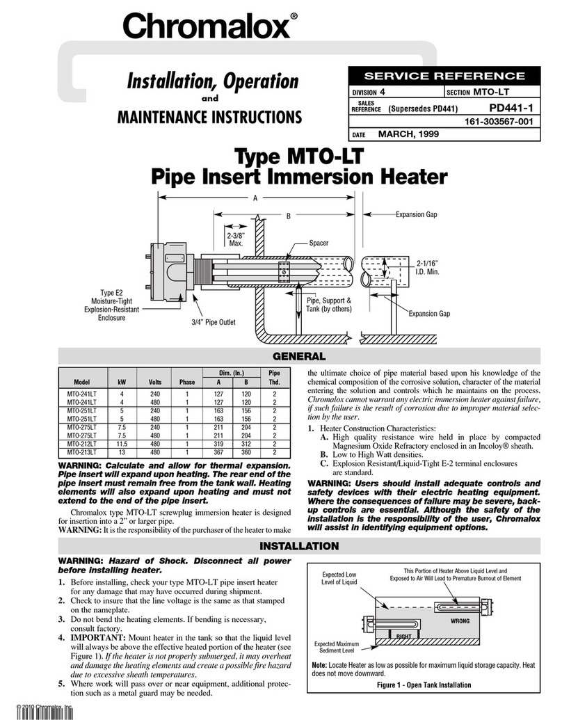 Chromalox PD441-1 Installation, operating and maintenance instructions