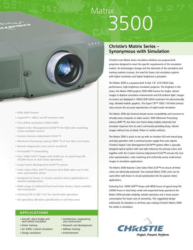 Christie Matrix 3500 Specification sheet