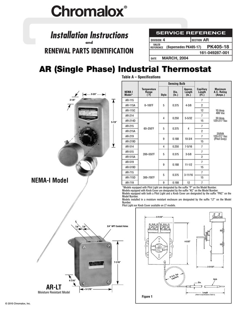 Chromalox PK405-18 Installation Instructions and RENEWAL PARTS IDENTIFICATION