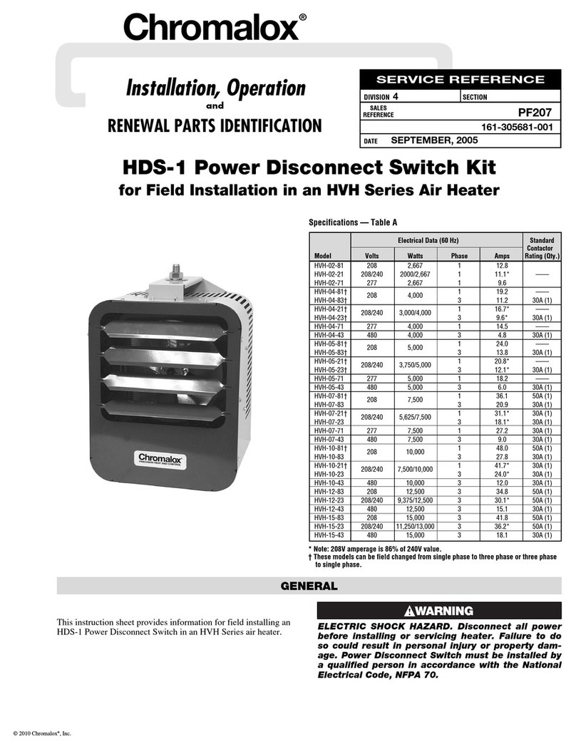 Chromalox PF207 Installation, operation and renewal parts identification