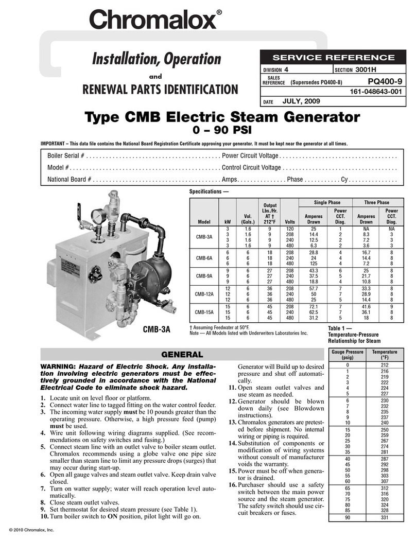 Chromalox CMB-3A Installation, operation and renewal parts identification