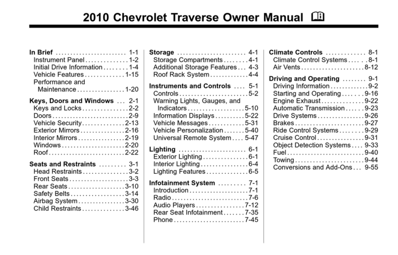 Chevrolet 2010 Traverse owner's manual
