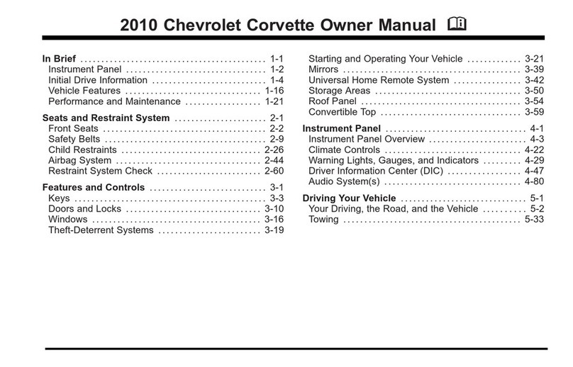 Chevrolet 2010 Corvette Convertible User manual Chevrolet 2010 Corvette Convertible User manual