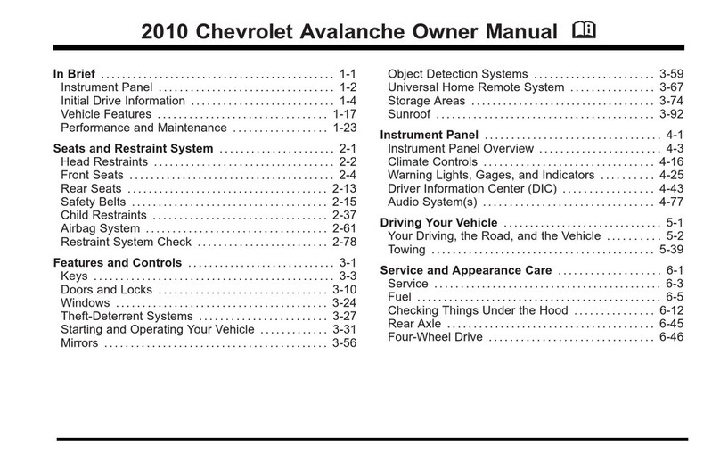 Chevrolet 2010 Avalanche User manual