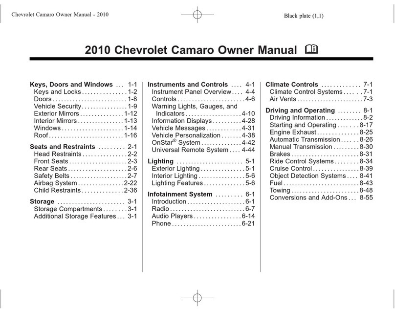 Chevrolet 2010 Camaro owner's manual