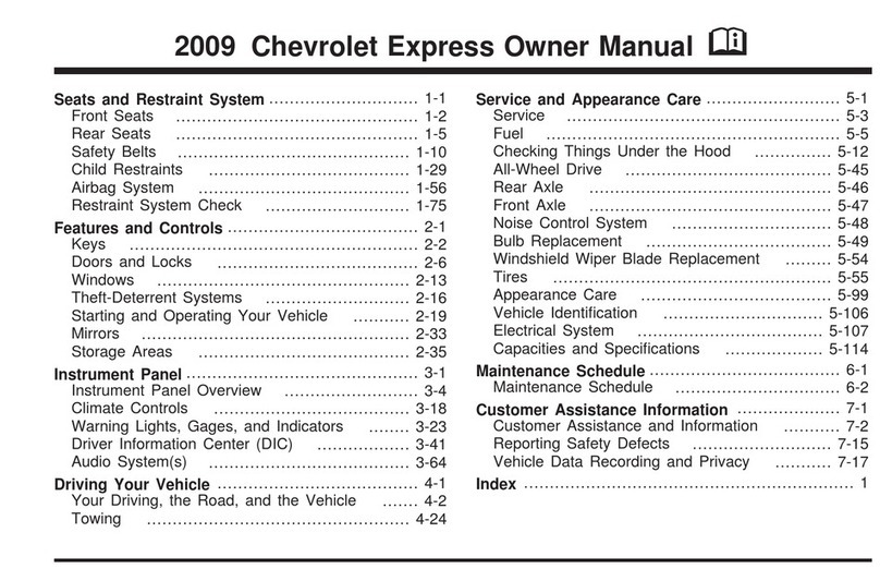 Chevrolet 2009 Express owner's manual