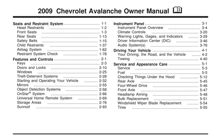 Chevrolet 2009 Avalanche owner's manual
