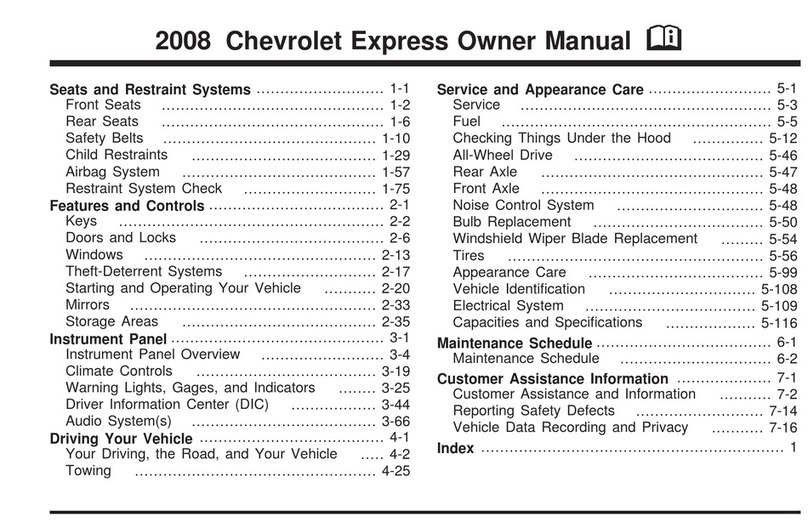 Chevrolet 2008 Express owner's manual