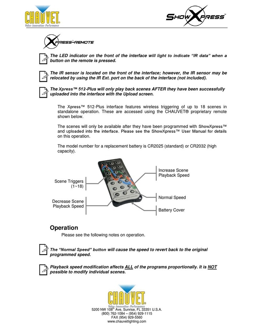 Chauvet Universal Remote User manual