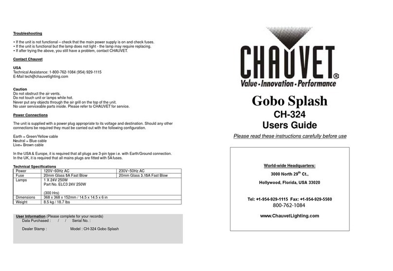 Chauvet GOBO SPLASH CH-324 user guide