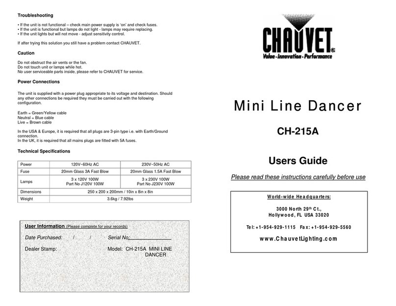 Chauvet Mini Line Dancer CH-215A User manual