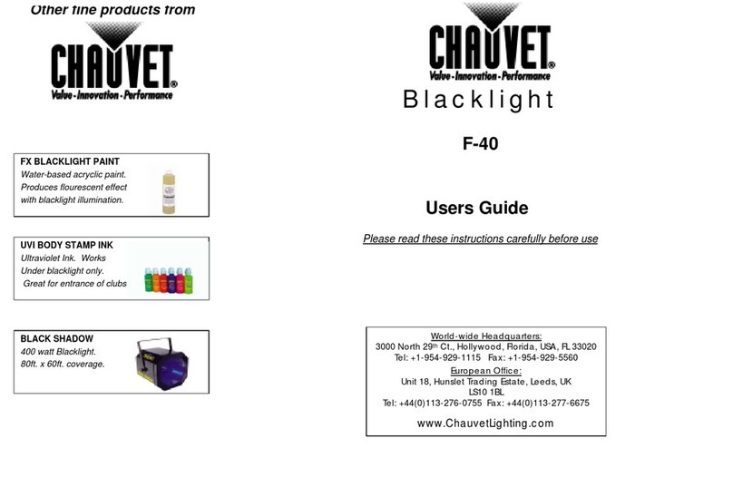 Chauvet BLACKLIGHT F-40 User manual