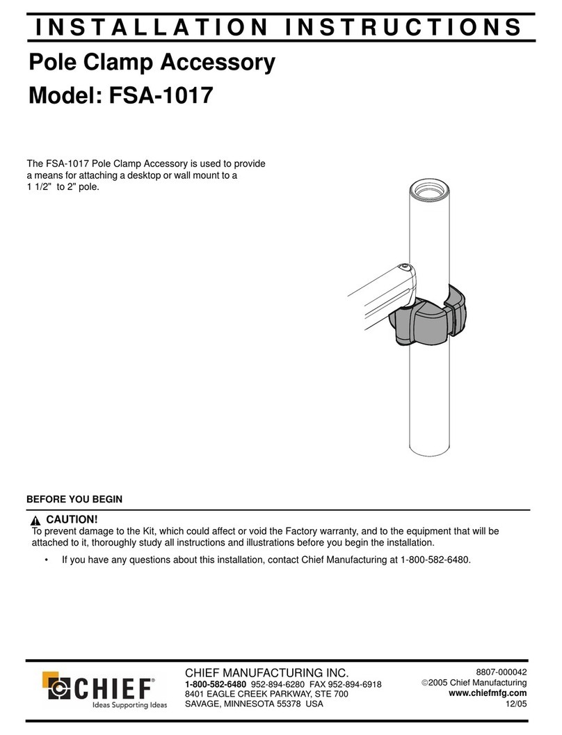 CHIEF Pole Clamp Accessory FSA-1017 installation instructions CHIEF Pole Clamp Accessory FSA-1017 installation instructions