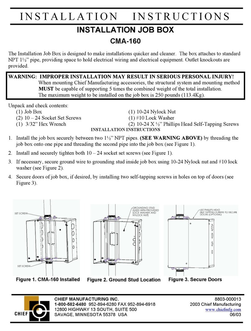 CHIEF Job Box CMA-160 installation instructions