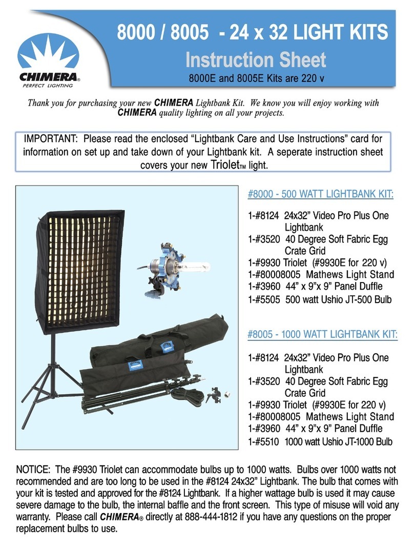 Chimera 8000 instruction sheet