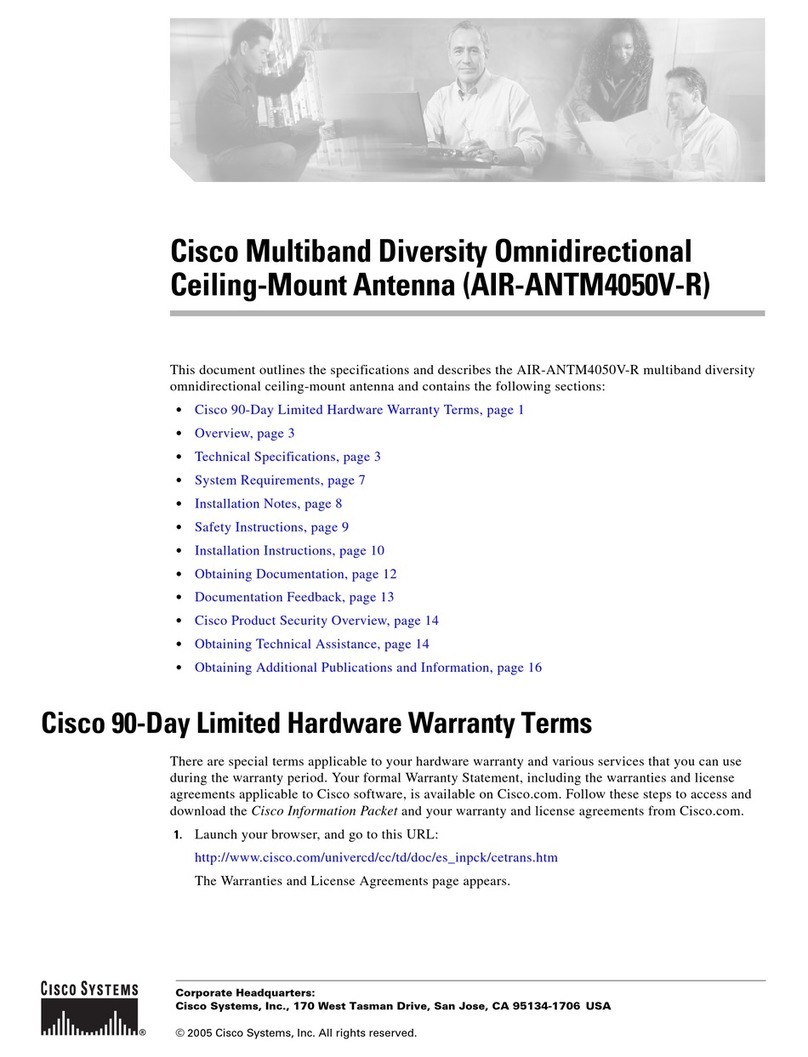 Cisco Multiband Diversity Omnidirectional Ceiling-Mount Antenna... User manual Cisco Multiband Diversity Omnidirectional Ceiling-Mount Antenna... User manual