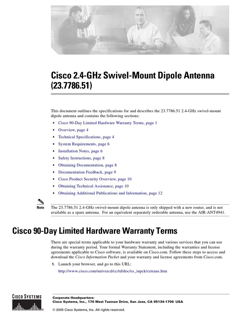 Cisco 2.4-GHz Swivel-Mount Dipole Antenna... Specifications