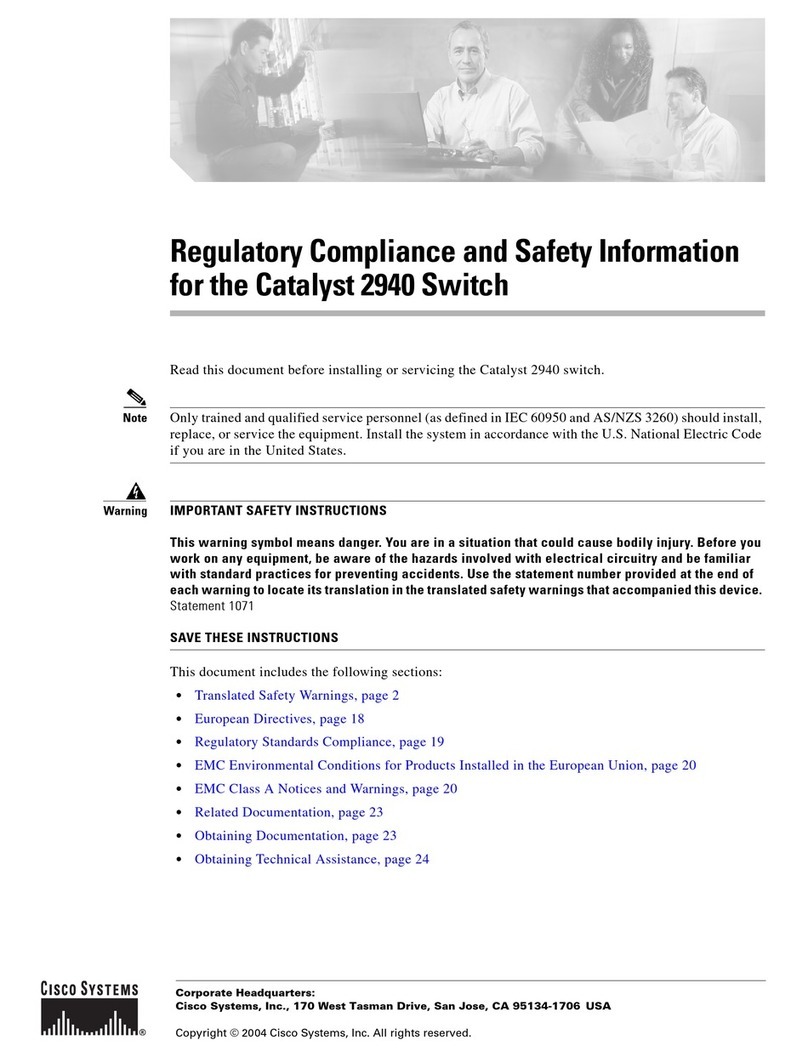 Cisco Catalyst Series Switch 2940 Regulatory compliance and safety information