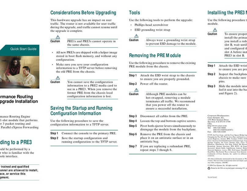 Cisco PRE1s quick start guide