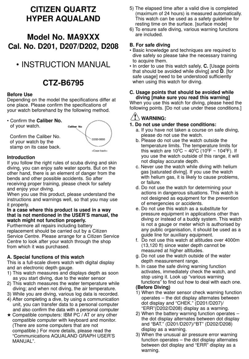 Citizen HYPER AQUALAND MA9XXX User manual