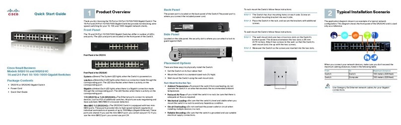 Cisco Cisco Small Business Unmanaged Switch SR2016 User manual