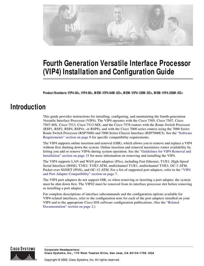 Cisco Fourth-Generation Versatile Interface Processor... Operator's manual Cisco Fourth-Generation Versatile Interface Processor... Operator's manual