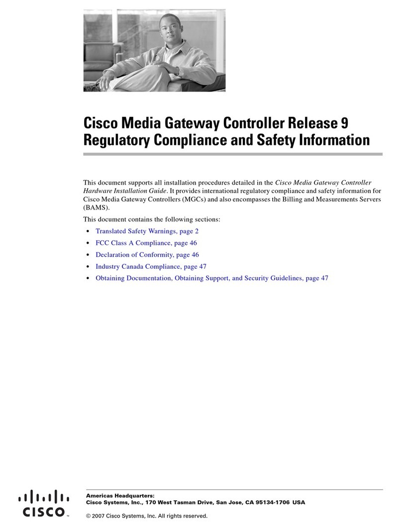 Cisco Gateway Controllers Regulatory compliance and safety information Cisco Gateway Controllers Regulatory compliance and safety information