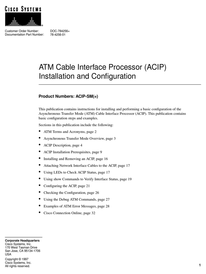 Cisco ATM Cable Interface Processor ACIP-SM(=) Operator's manual