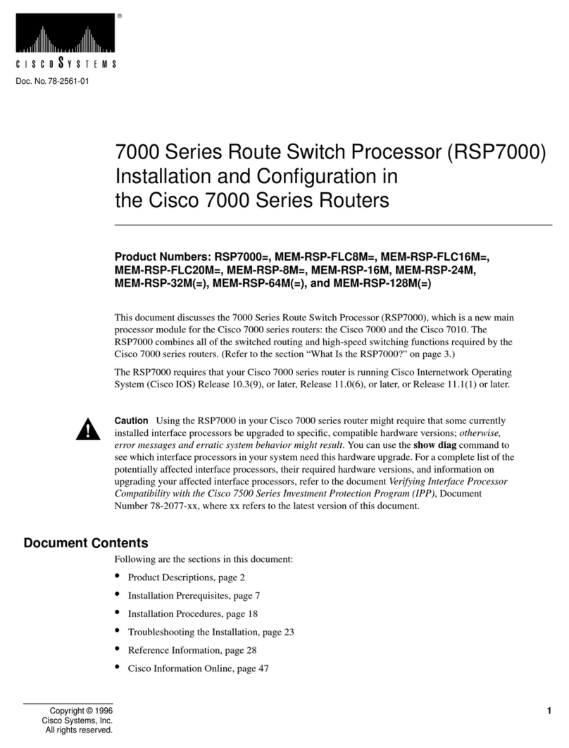 Cisco RSP7000 Operating and maintenance instructions