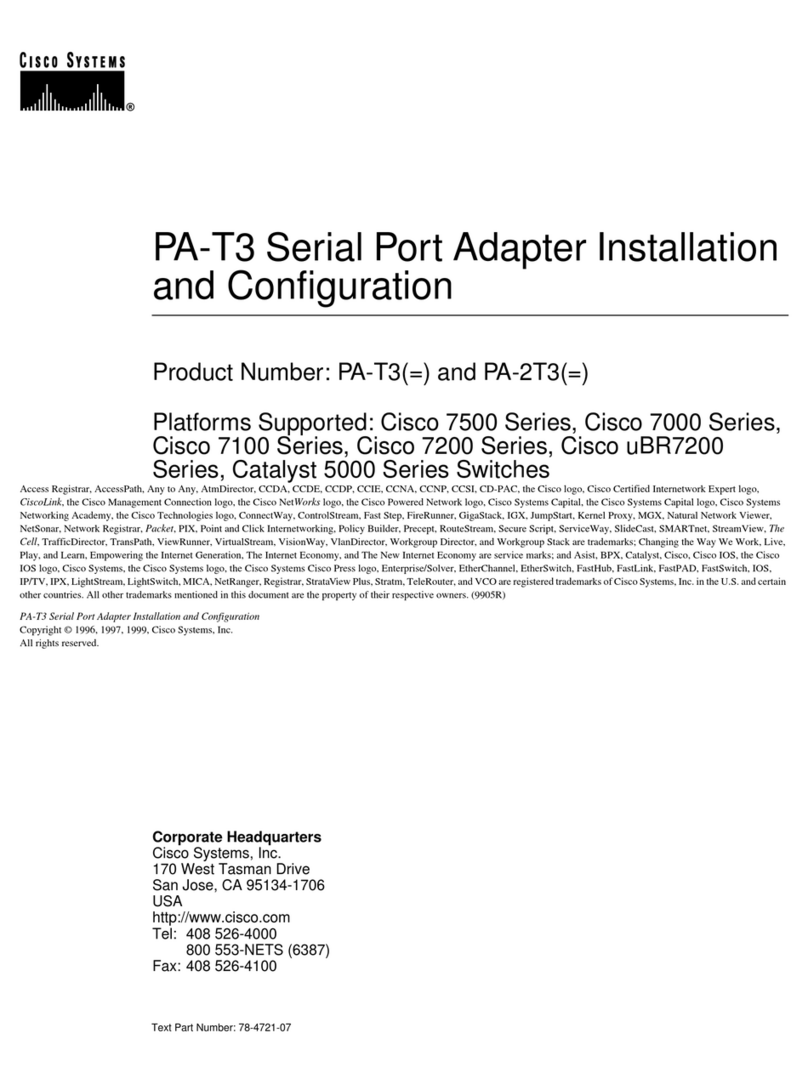 Cisco PA-T3 Operating and maintenance instructions