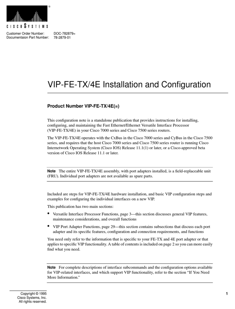 Cisco Network Adapter VIP-FE-TX/4E Operator's manual