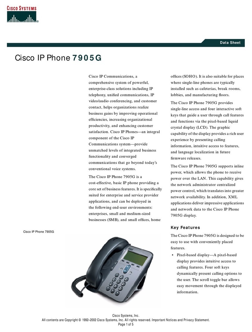 Cisco Unified 7905G User manual Cisco Unified 7905G User manual