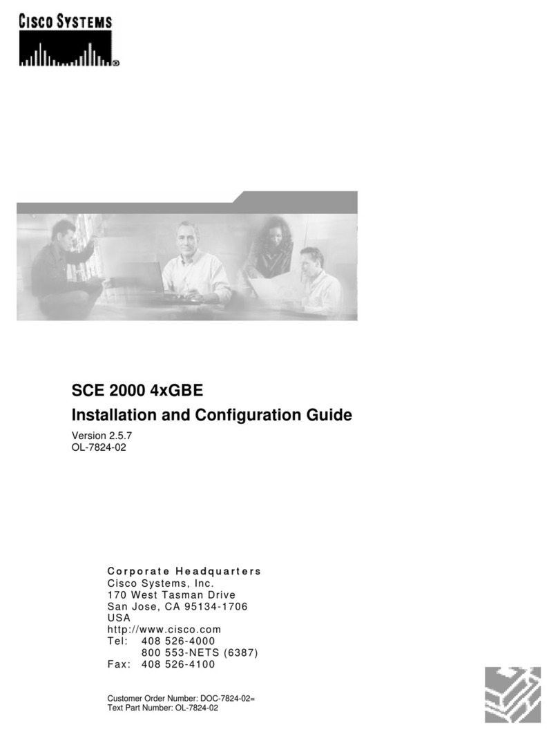 Cisco CE 2000 Platform SCE 2000 4xGBE Installation and configuration guide