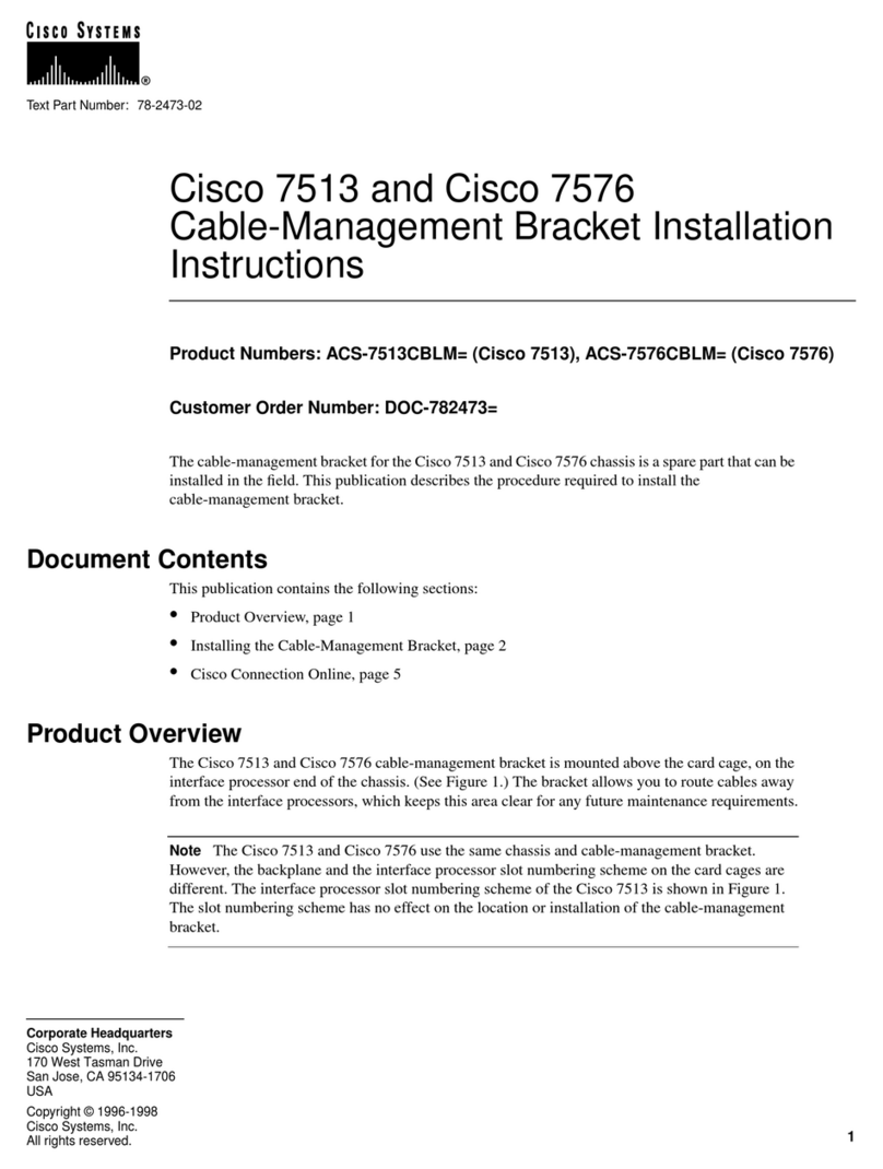 Cisco Cable Mgmt Bracket Cisco 7513/7576 User manual Cisco Cable Mgmt Bracket Cisco 7513/7576 User manual