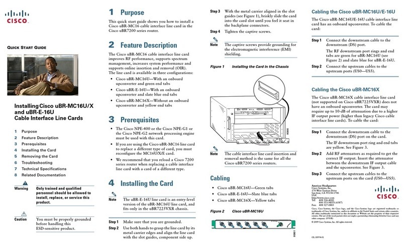 Cisco uBR-E-16U quick start guide