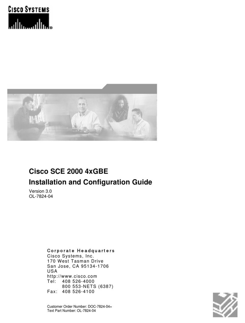 Cisco CE 2000 Platform SCE 2000 4xGBE Operator's manual Cisco CE 2000 Platform SCE 2000 4xGBE Operator's manual