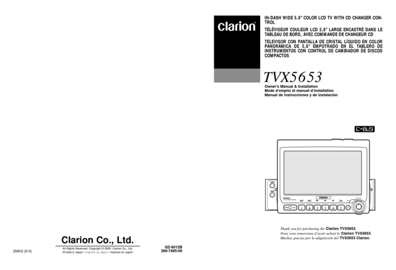 Clarion TVX5653 Safety guide