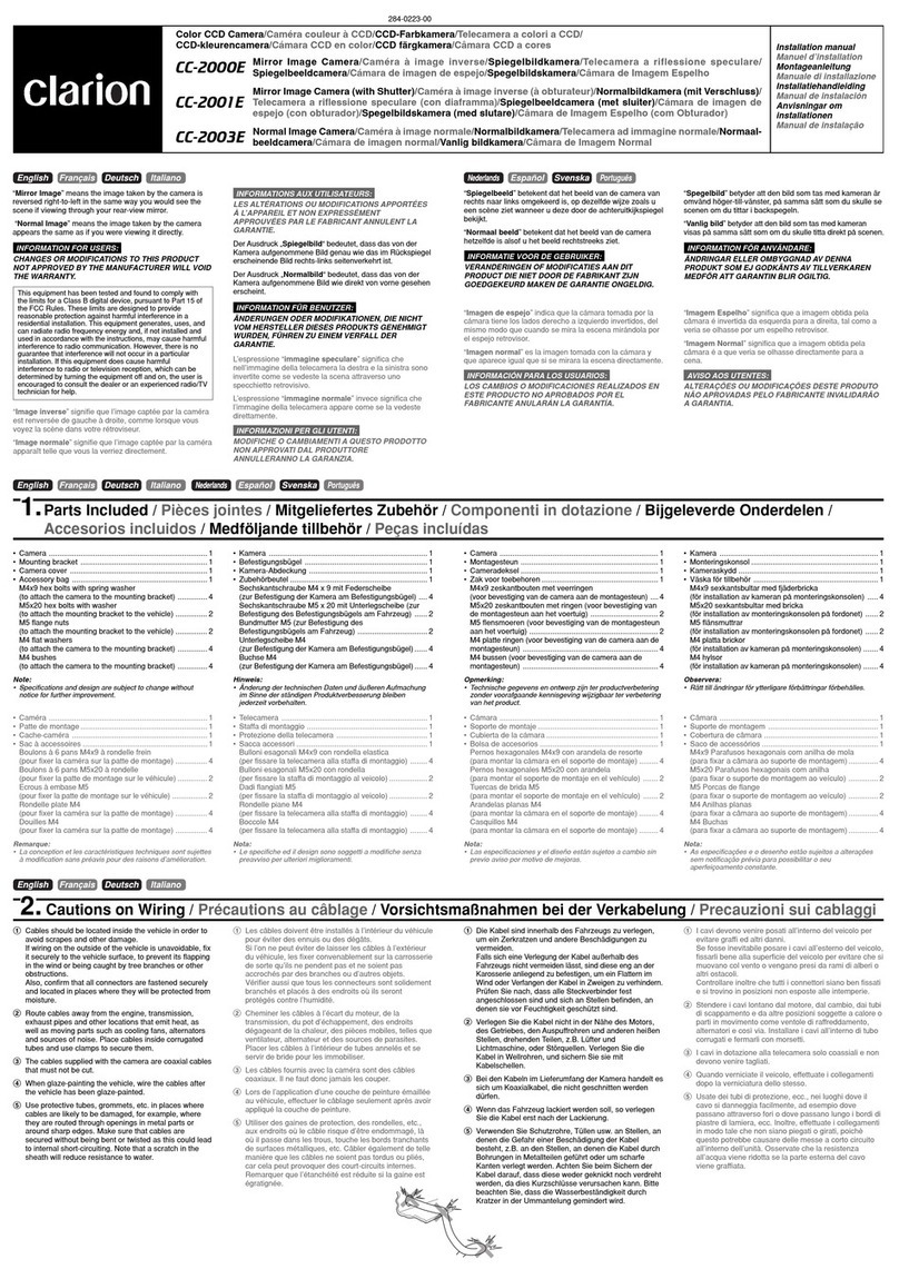 Clarion CC-2001E installation manual