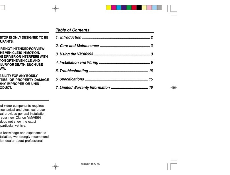 Clarion VMA6593 User manual