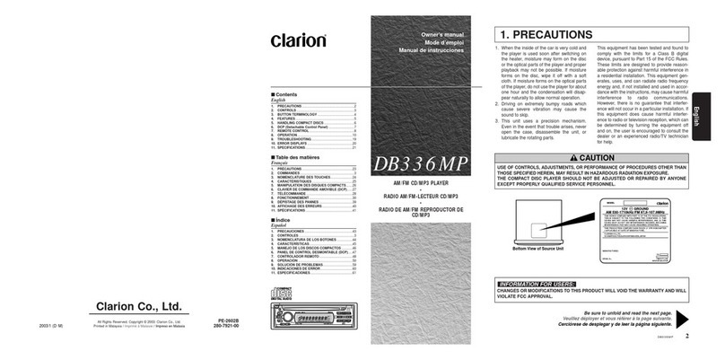 Clarion DB336MP owner's manual