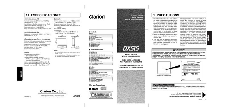 Clarion DX515 User manual